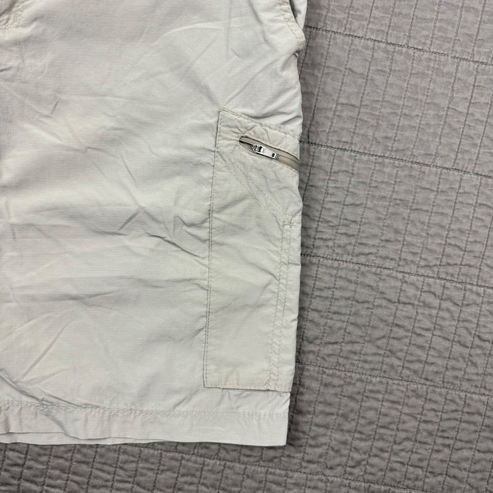Columbia Cargo Shorts Men 34 Light Gray 10" Nylon Outdoors Hiking Fishing Casual - Picture 3 of 10
